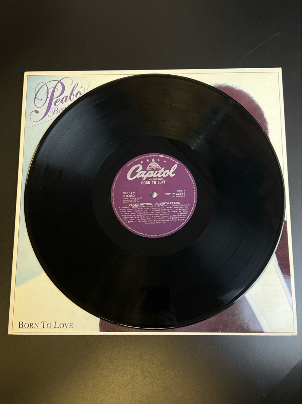 LP Peabo Bryson / Roberta Flack ‎– Born To Love. Виниловая пластинка 12 дюймов. England 1983 год.