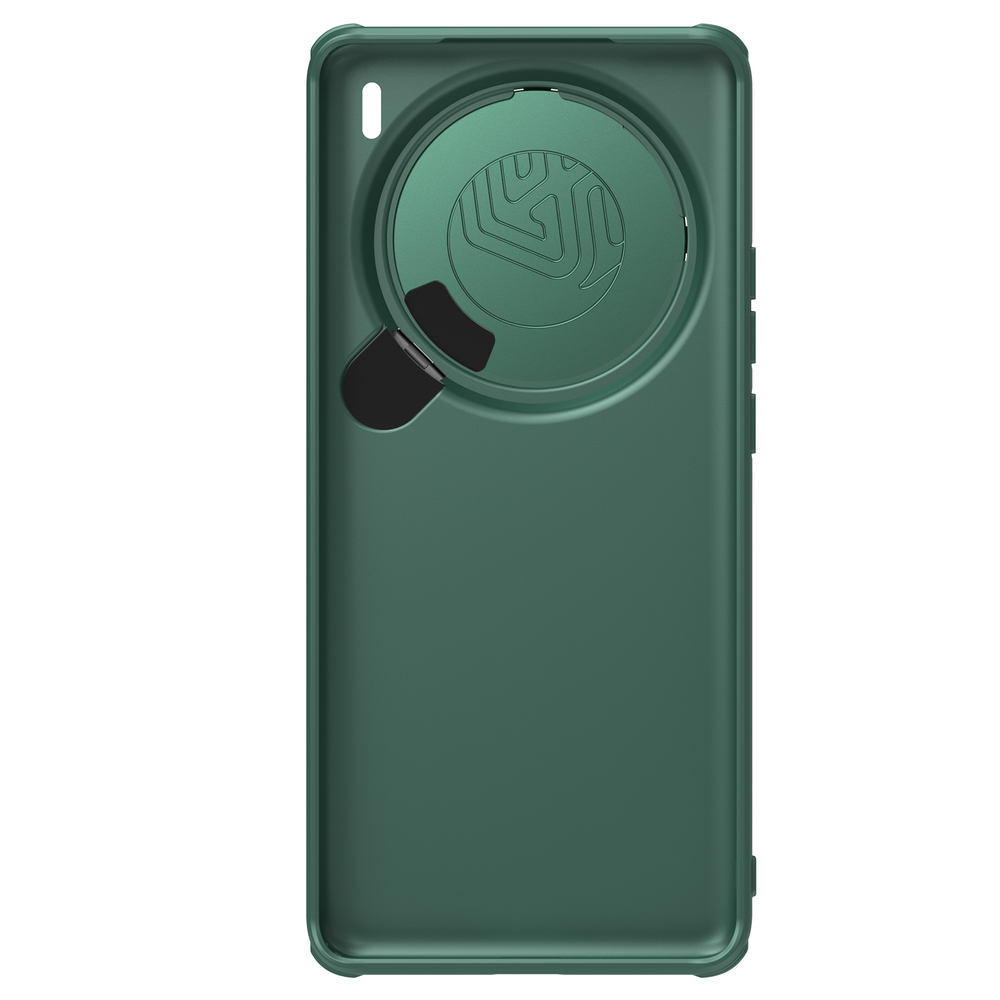 Чехол зеленого цвета (Deep Green) с откидной защитной крышкой для камеры на Vivo X100 Pro от Nillkin, серия CamShield Prop Case
