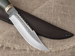 Нож "Алтай", сталь Bohler N690, рукоять зеленая стабилизированная берёза