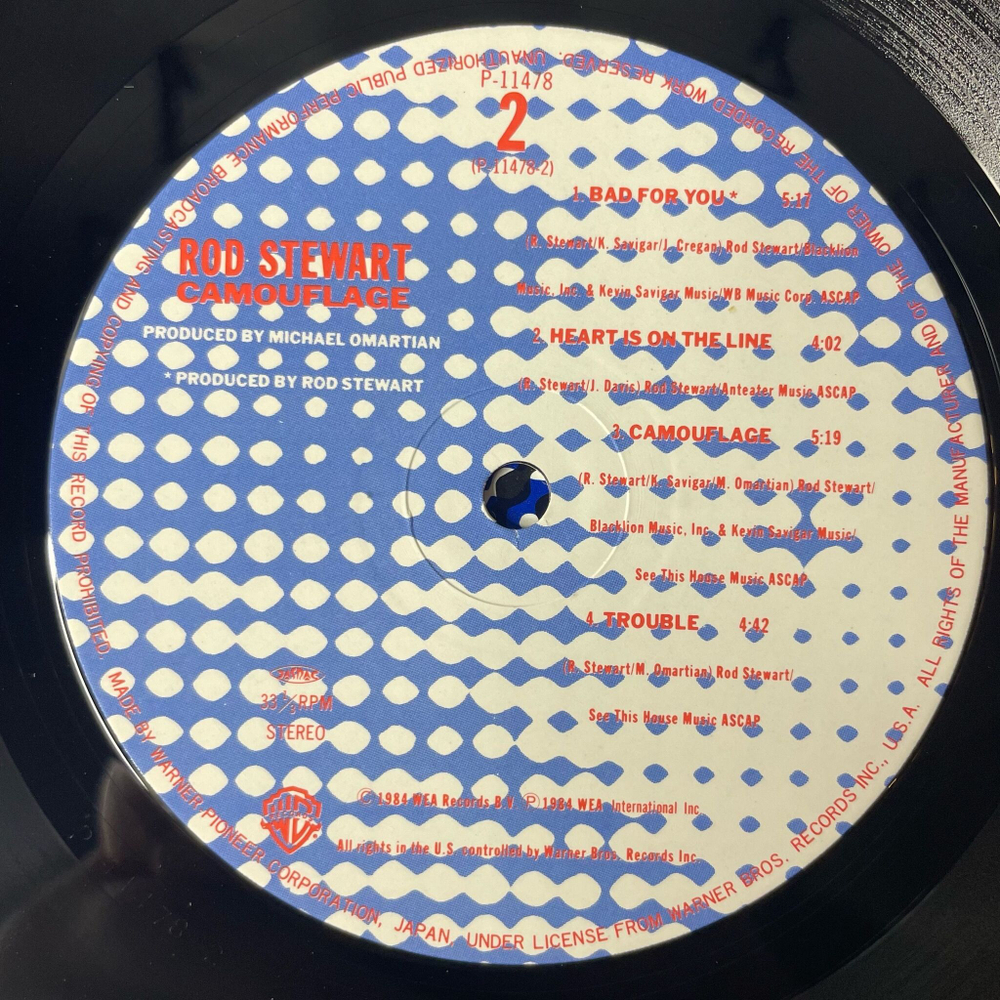 Винтажная виниловая пластинка LP Rod Stewart Camouflage (Japan 1984) (Obi) All Right Now