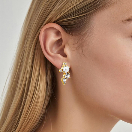 Серьги Dyrberg Kern CURRA SG CRYSTAL / WHITE PEARL 480085