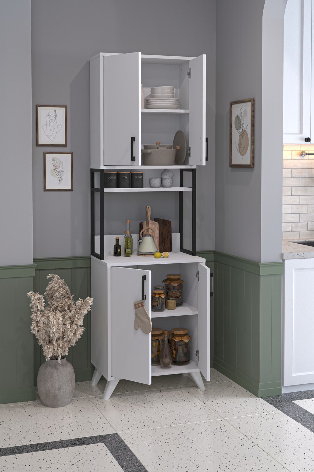 Стеллаж кухонный SEDEF - белый