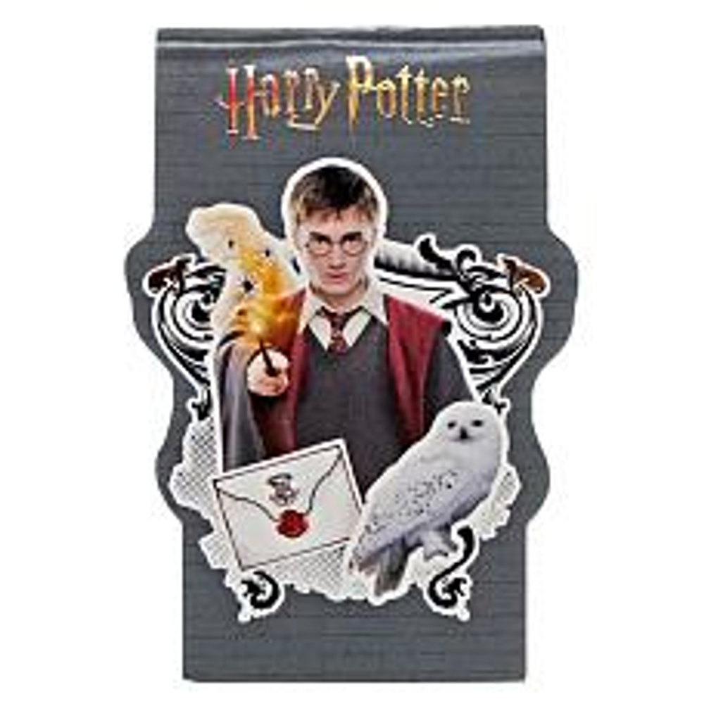 Блокнот фигурный А7 40л. "Гарри Поттер" на скрепке, без лин,тиснен.золотой фольгой 77541 (Центрум)