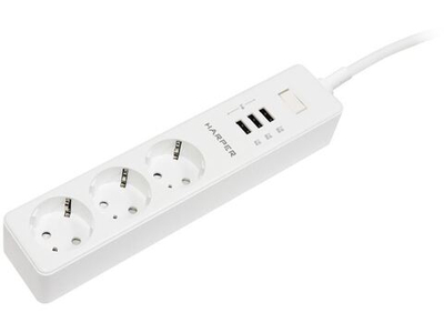 Удлинитель с USB зарядкой HARPER UCH-325 White