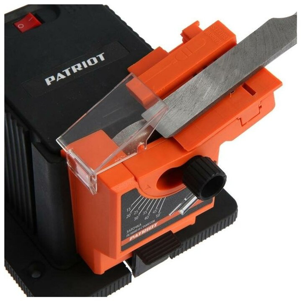 Точильный станок PATRIOT BG100, универсальный, защитный экран, 1350 об./мин., 8 мм