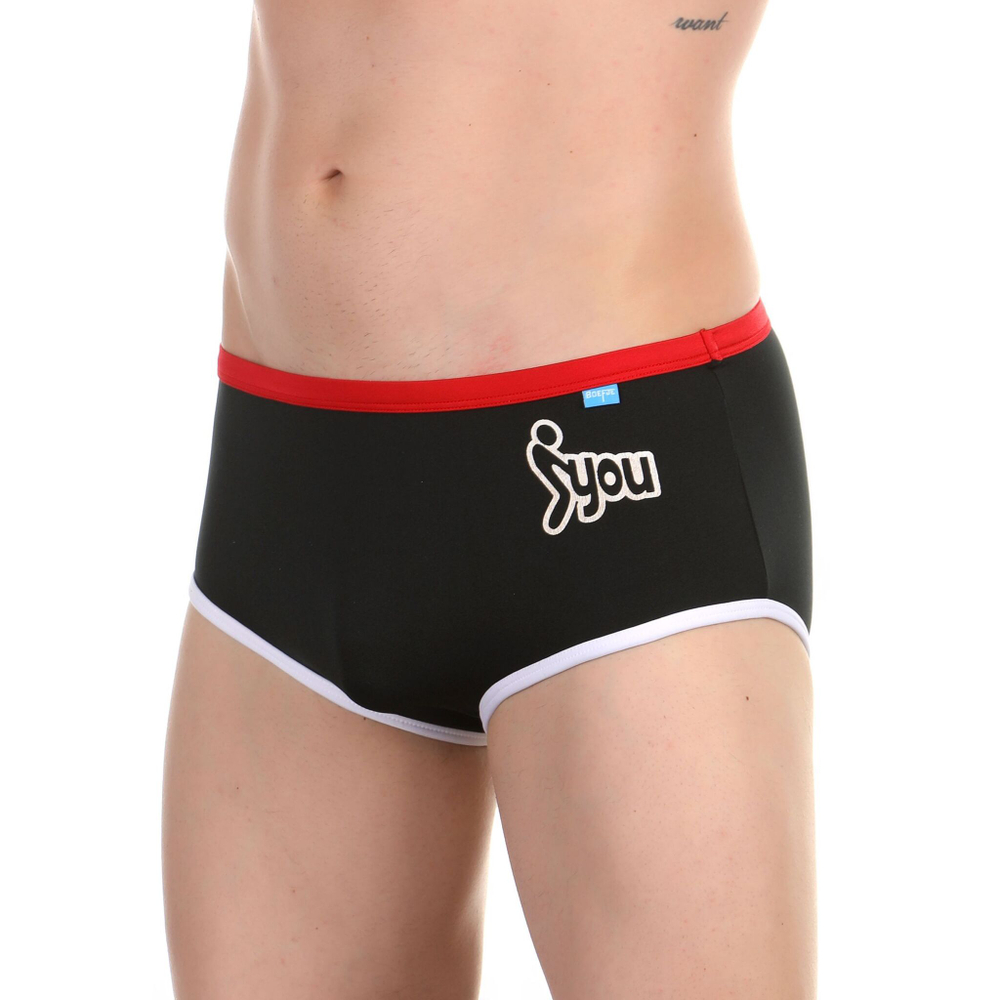 Черные мужские плавки из эластичного материала (Размер: L) (Цвет: черный)