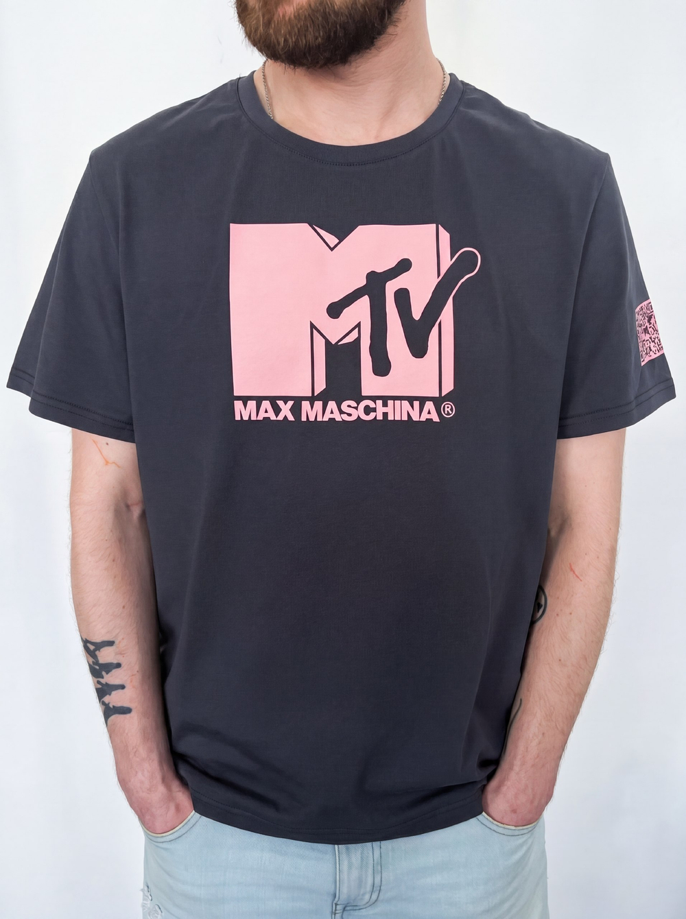 Футболка: «Max Maschina», серая