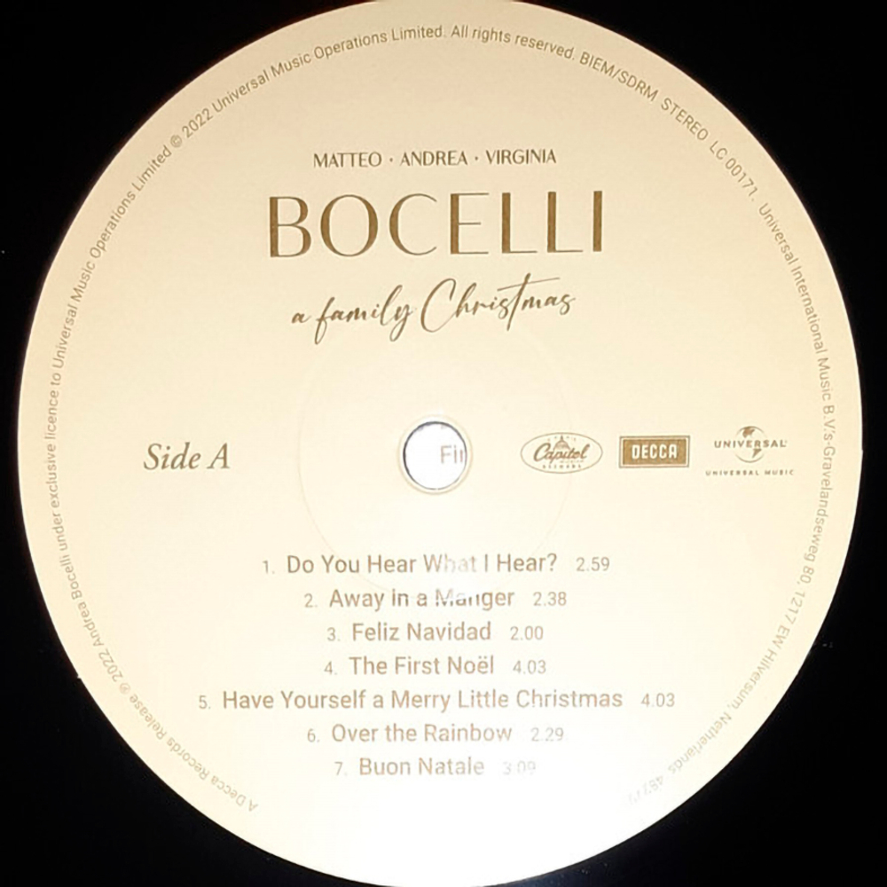 Andrea Bocelli, Matteo Bocelli, Virginia Bocelli / Matteo, Andre, Virginia Bocelli A Family Christmas (LP)