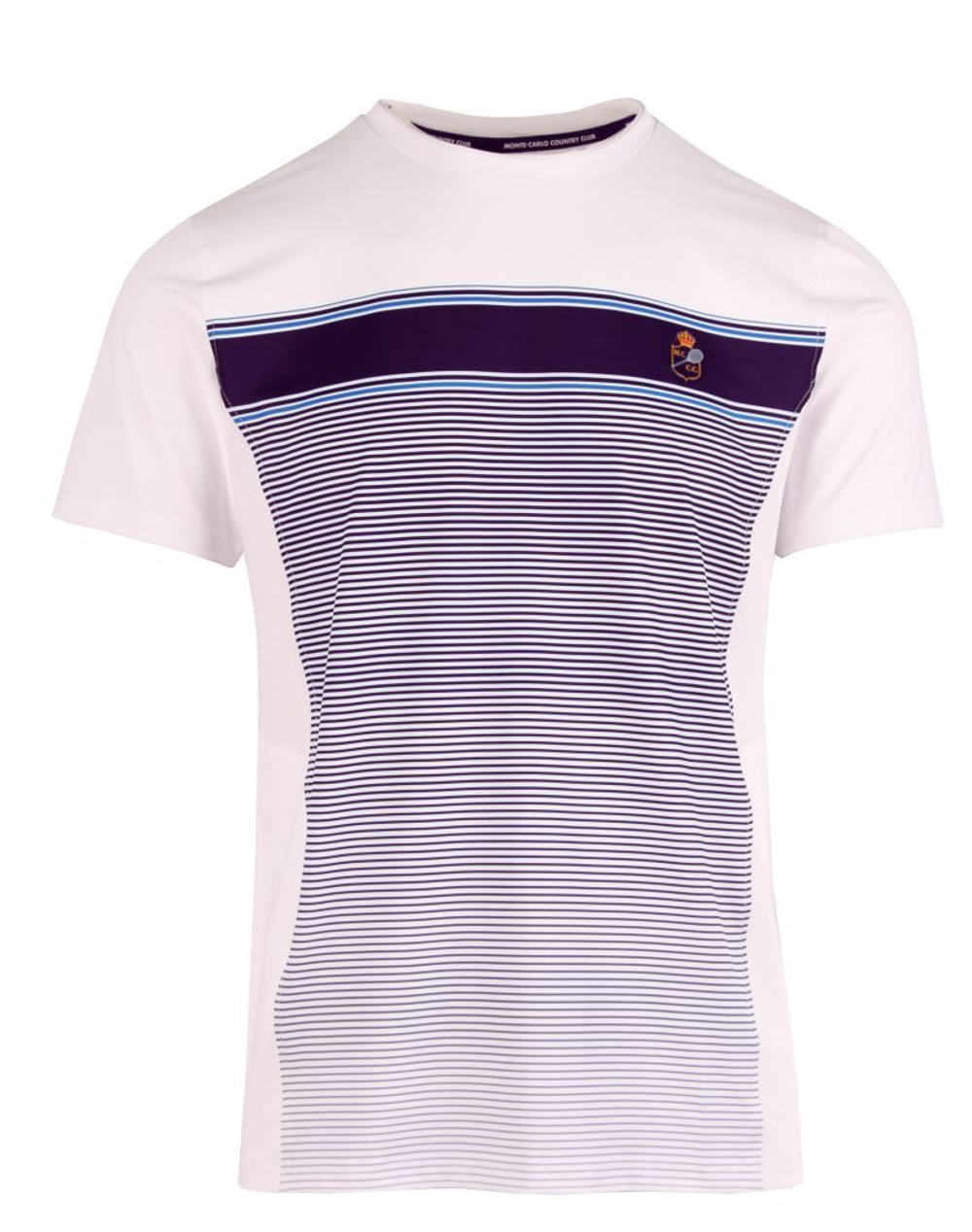 Мужская теннисная футболка Monte-Carlo Country Club Logo Stripes - белый