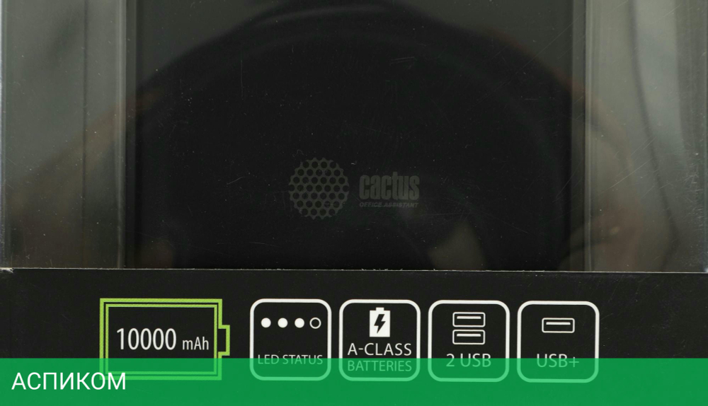 Портативное зарядное устройство Cactus CS-PBFSFT-10000 черный