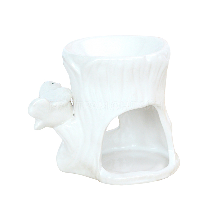 Аромалампа Птичка на пеньке цвет белый 10 см