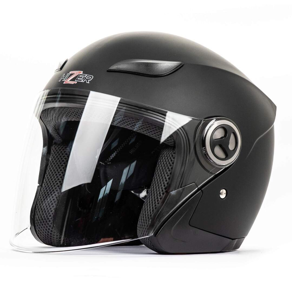 Шлем мото открытый HIZER 219 #2 (M) matte-black, арт 5685