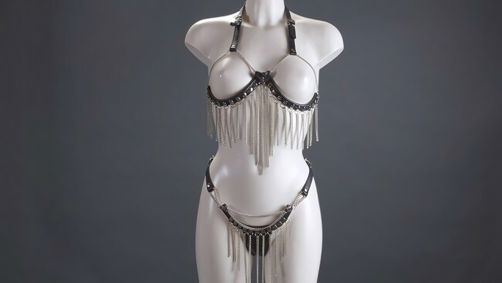 Комплект женский цепи фигурные (Цвет: черный)