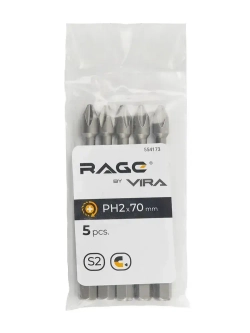 Набор торсионных бит IMPACT 5 шт S2 PH2 x 70 мм RAGE by VIRA