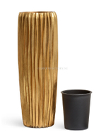 Кашпо TREEZ Effectory - Metal - Высокий конус Design Wave - Сусальное золото