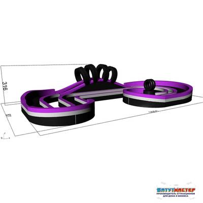 Надувная трасса «Мягкие гонки» безопасная, 16×8×3 м