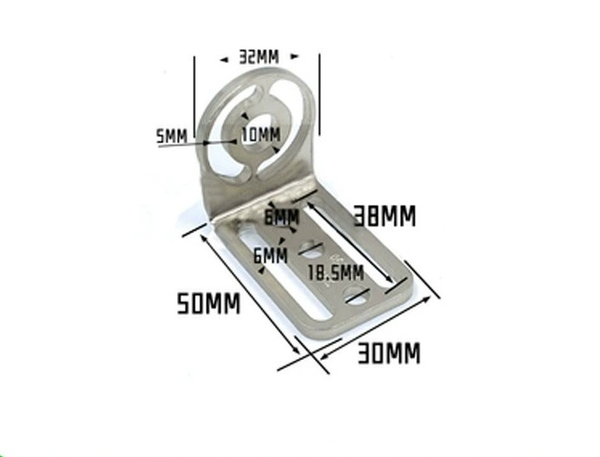 Right angle l-shaped m10 bracket 50mm