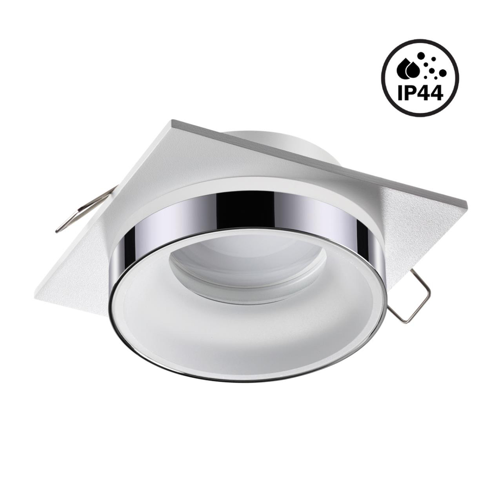 370786 SPOT NT21 528 белый/хром Светильник встраиваемый влагозащищенный IP44 GU10 9W 220V WATER