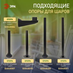 Садово-парковый светильник ЭРА НТУ 02-100-301 шар опаловый призма на опору / кронштейн IP44 Е27 max100Вт d300mm | Садово-парковые светильники