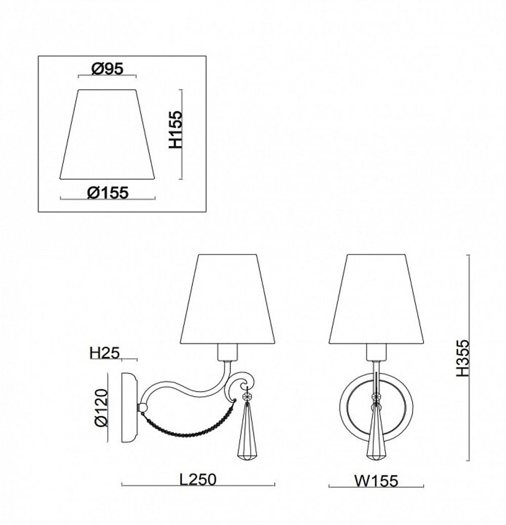 Бра Freya Madeline FR2019WL-01BS