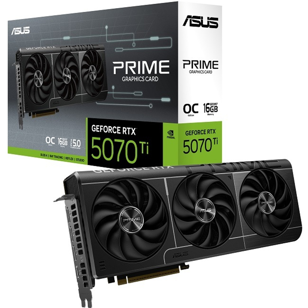 Видеокарта ASUS GeForce RTX 5070 Ti PRIME OC 16GB (PRIME-RTX5070TI-O16G), (90YV0MF0-M0NA00)