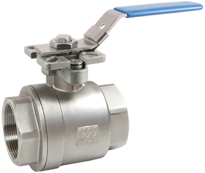 Кран шаровый муфтовый под привод нержавеющий (2PC), AISI304 DN80 (3"), (CF8), PN25