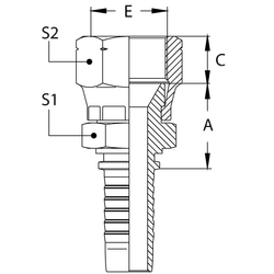 Фитинг DN 12 JIS 20x1.5 (1 шестигранник)