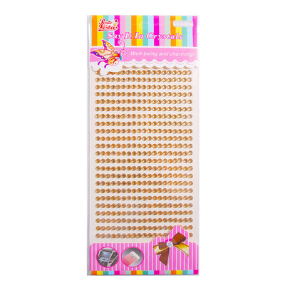 Стразы самоклеющиеся  Светло-желтые d=3 мм 900 шт