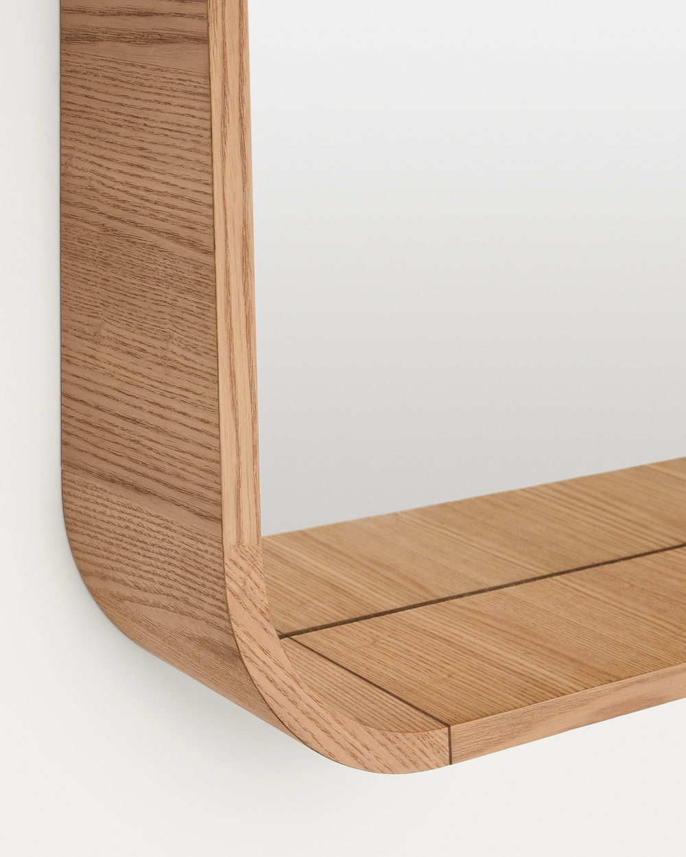 Salaya Зеркало в раме из ламинированной фанеры ясеня в натуральной отделке, 90 x 60