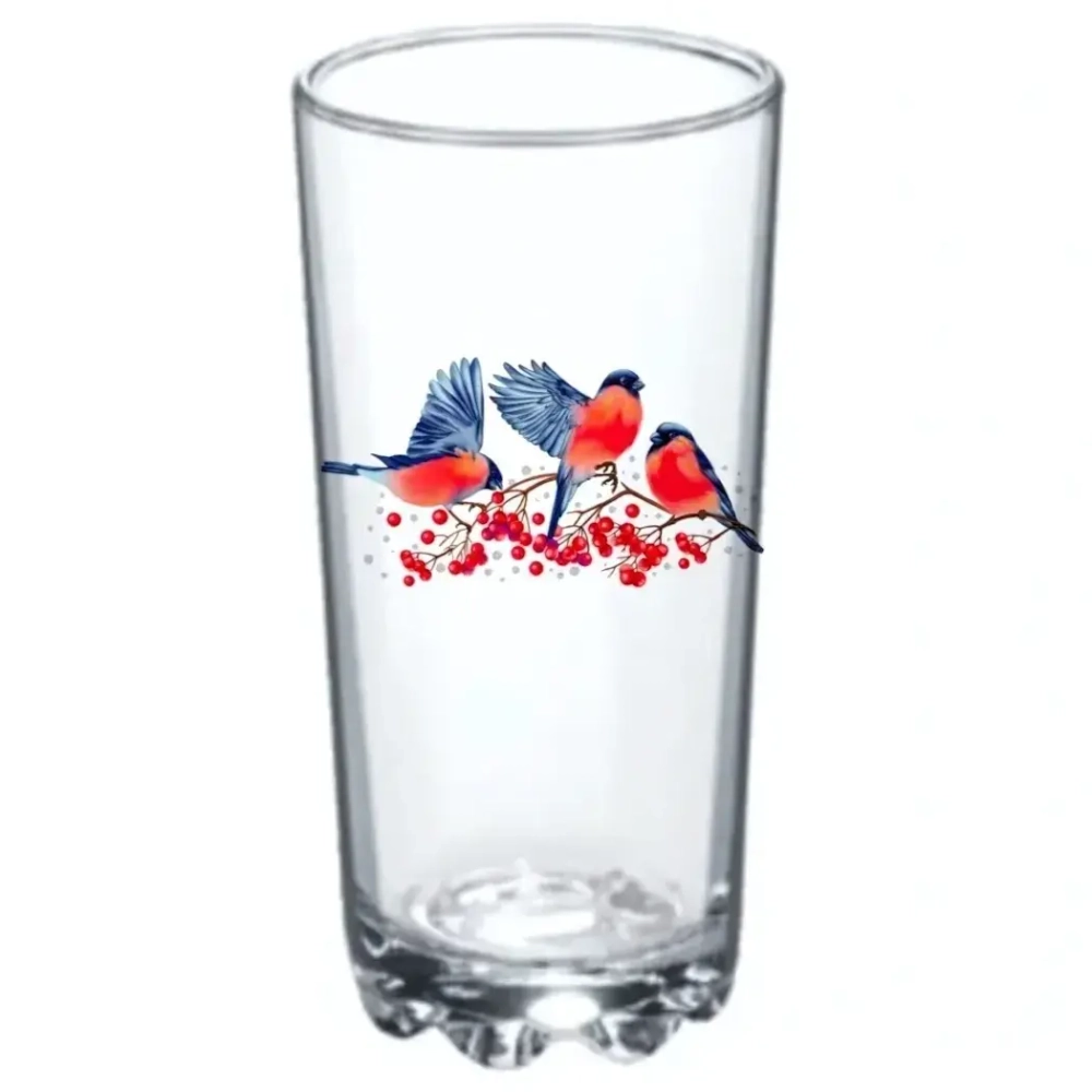 Стакан стеклянный 280мл «Снегири» D848/24
