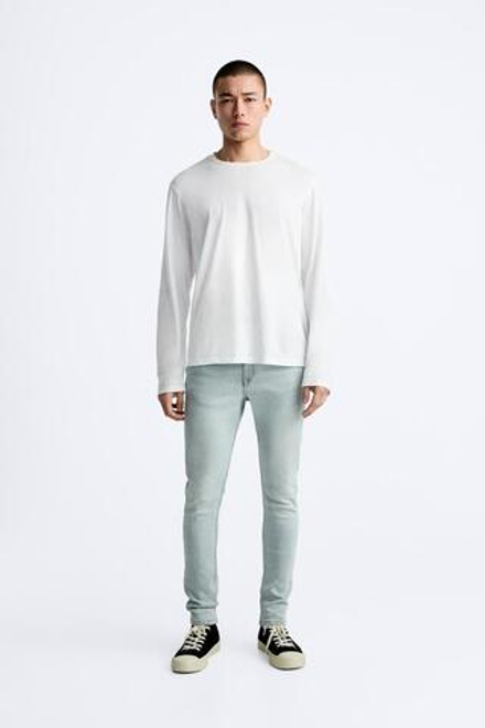 ZARA ДЖИНСЫ SKINNY FIT, ГОЛУБОЙ