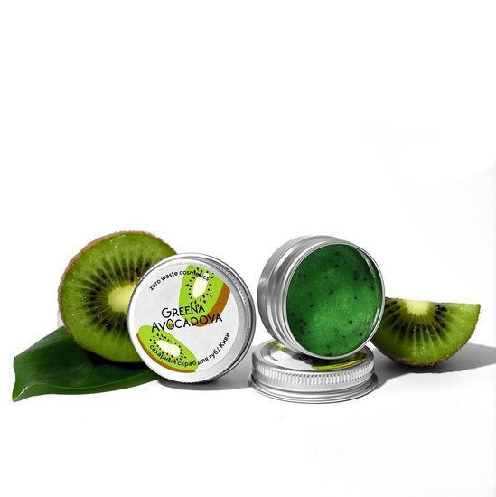 Скраб для губ Greena Avocadova сахарный киви, 15 г