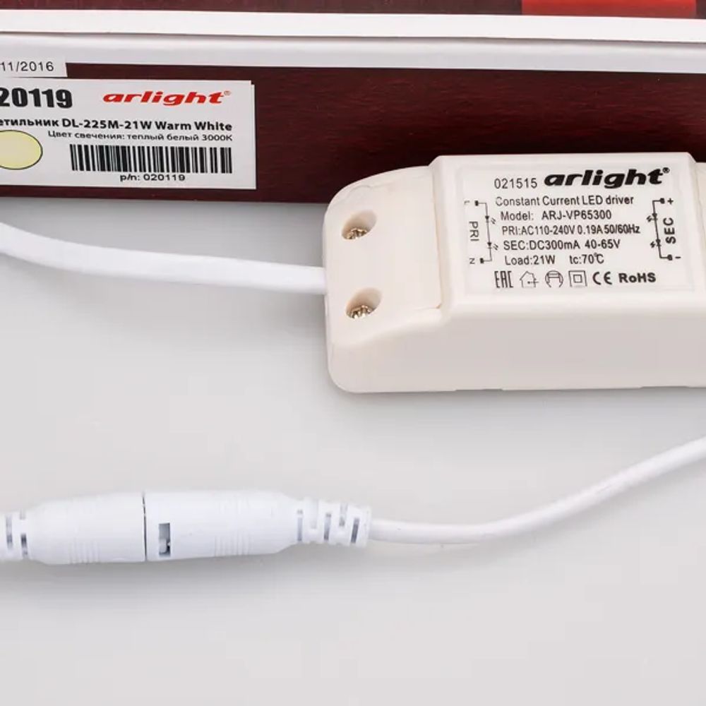 Светильник DL-225M-21W Warm White (Arlight, IP40 Металл, 3 года) 020119
