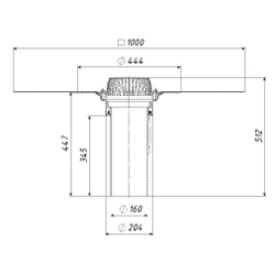 ТП-01.160/4/B-Э Кровельная воронка с электроподогревом и полимербитумным фартуком DN160
