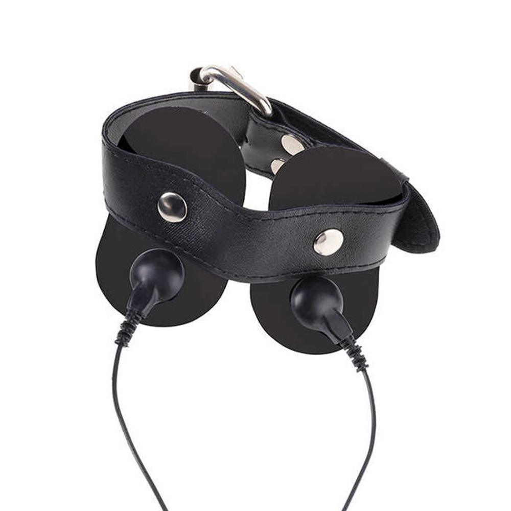 Утяжка на мошонку с электростимуляцией Sack Strap (Цвет: черный)