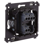 Переключатель одноклавишный в стену, "Avanti", "Черный матовый"