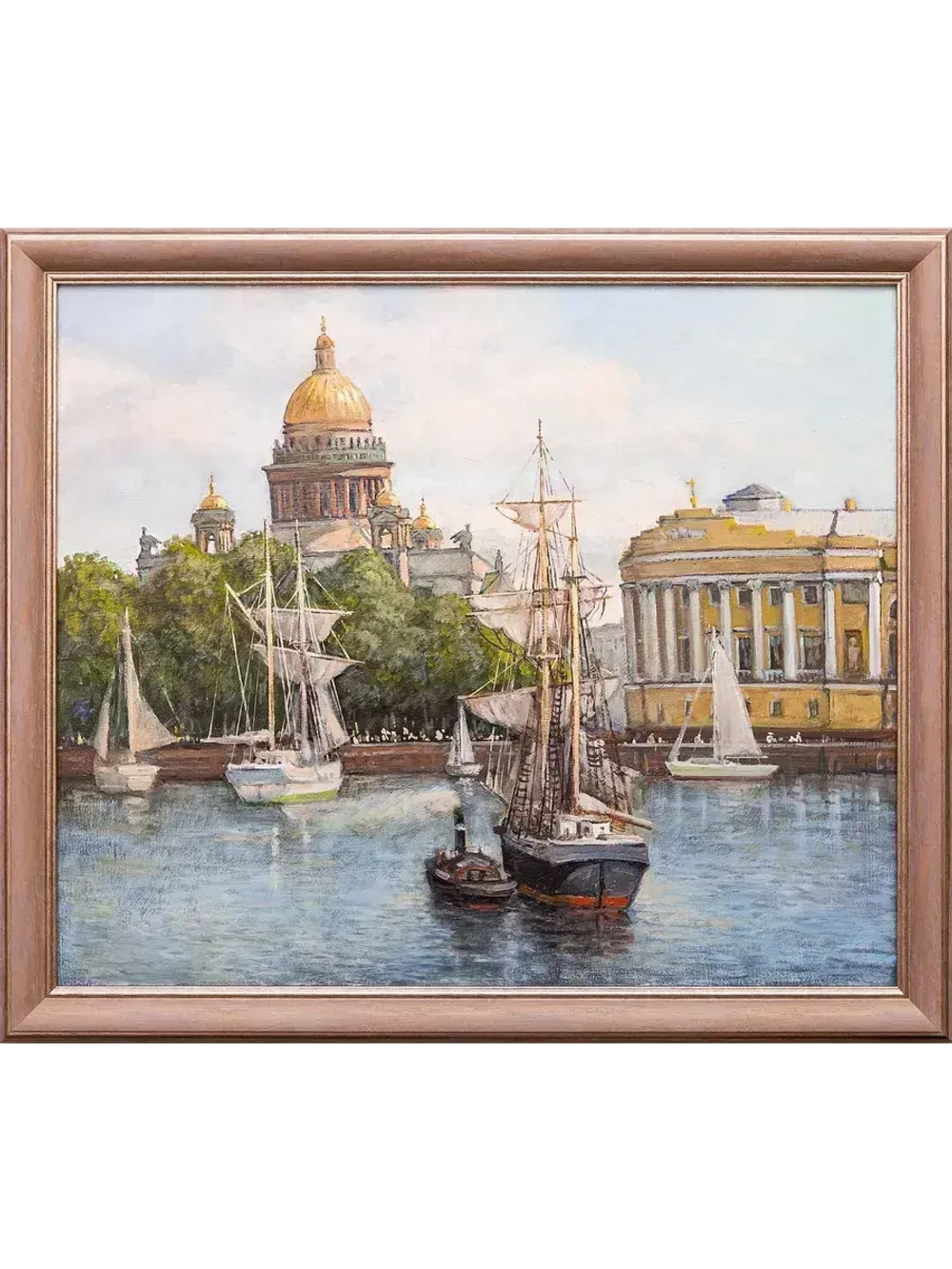 Картина маслом "Вид на Исаакий. Старый Петербург" Воробьев