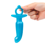 Голубая анальная пробка для массажа простаты 14,3см b-Vibe Hither Silicone Prostate Plug BV-076