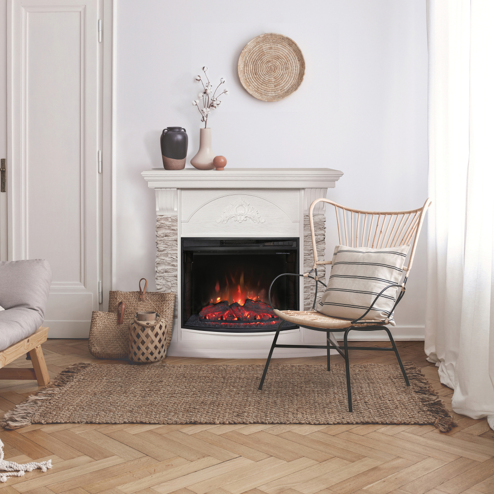 Каминокомплект Real Flame Athena GR WT с очагом Evrika 25,5