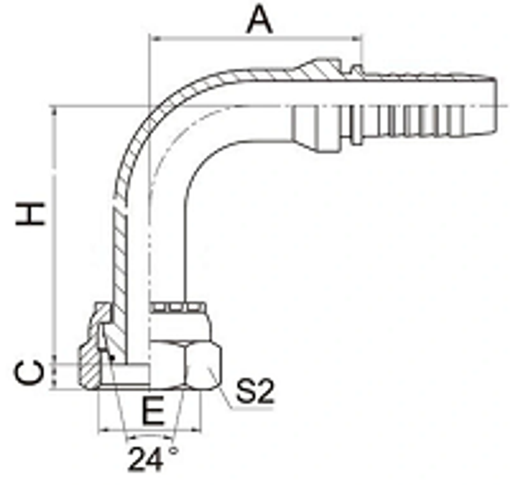 Фитинг DN 20 DKO-L (Г) 26x1.5 18 (90) (обжатая гайка)