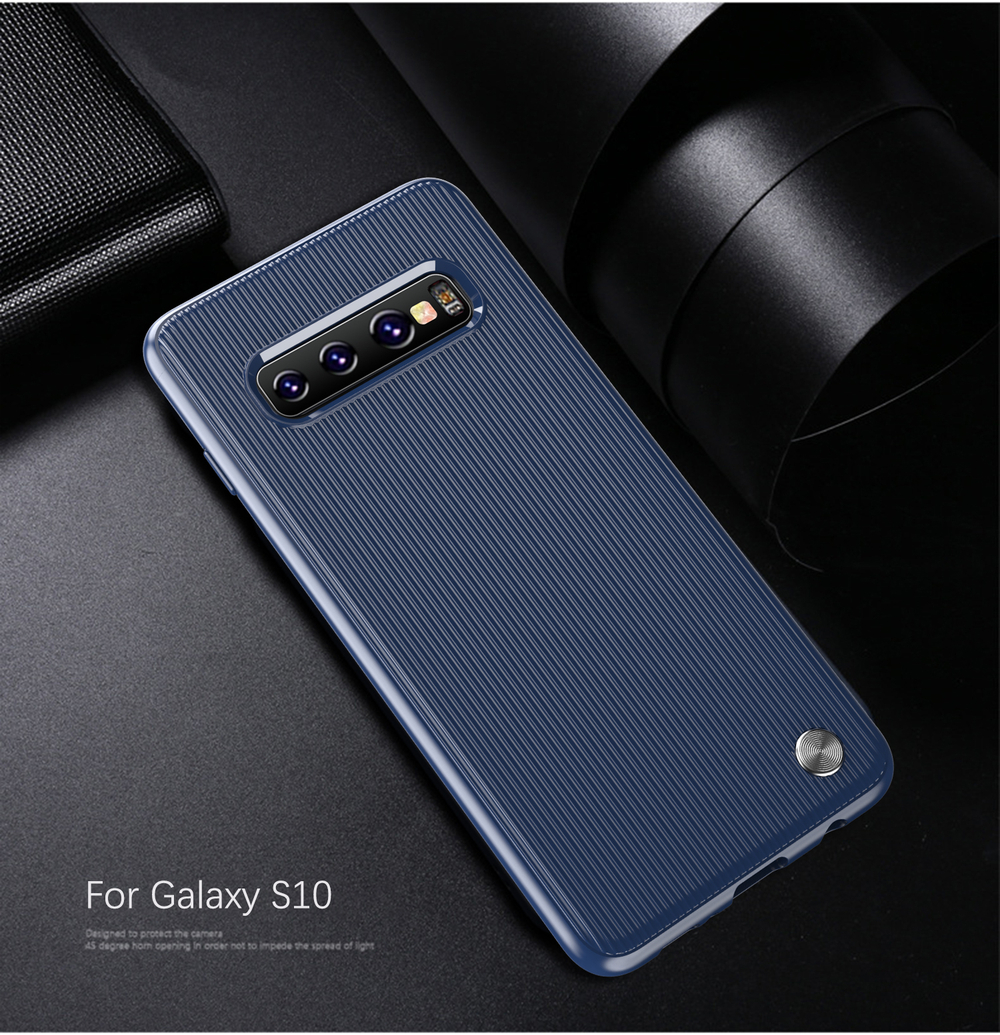 Чехол для Samsung Galaxy S 10 цвет Blue (синий), серия Bevel от Caseport