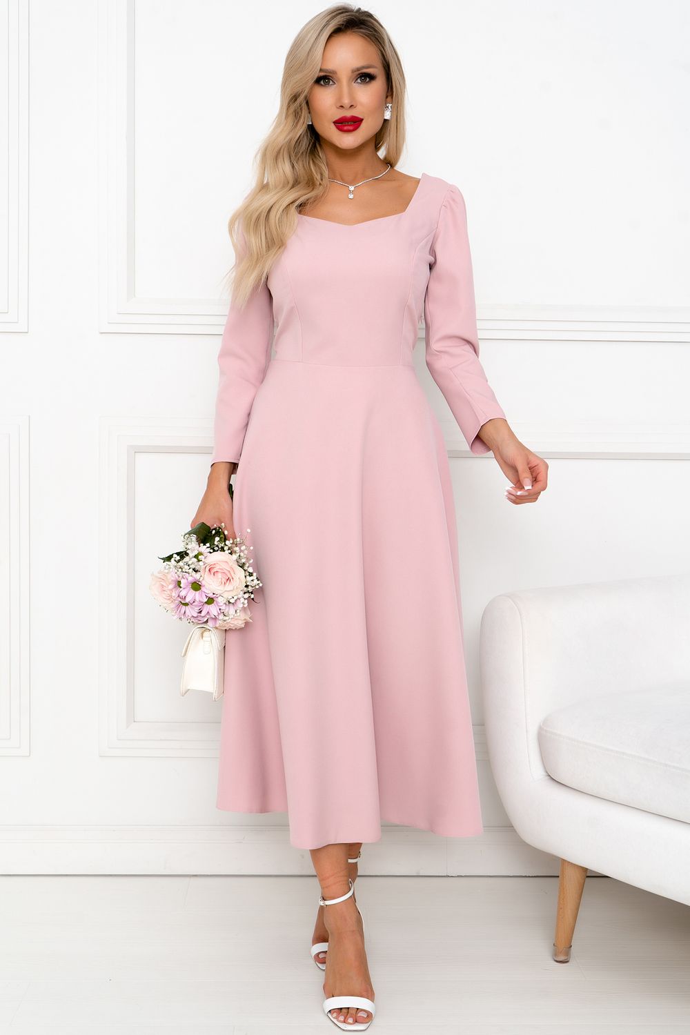 Платье Торжество (пудровый) Р11-1201/3 Nikol