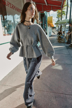 ZARA ДЖЕМПЕР ВЯЗАНЫЙ, СЕРЫЙ