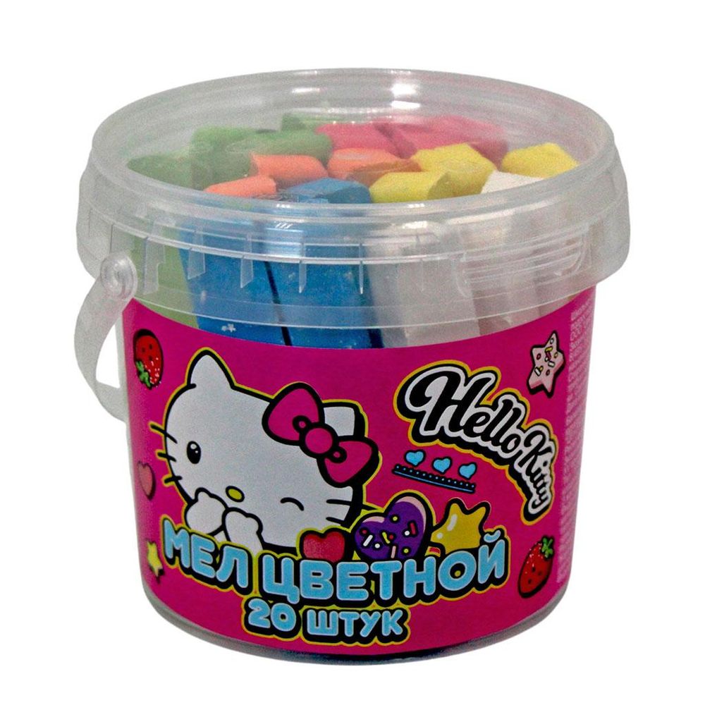 Мел цветной 20шт. "Hello Kitty" в ведерке (Центрум)