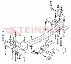 Фаркоп Steinhof S-452 для SsangYong Kyron 2006-2014(паспорт и сертификат в комплекте)(без электрики)