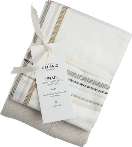 Набор кухонных полотенец The Organic Company Gift, 2 шт., хлопок, 86 53 см, бежевое