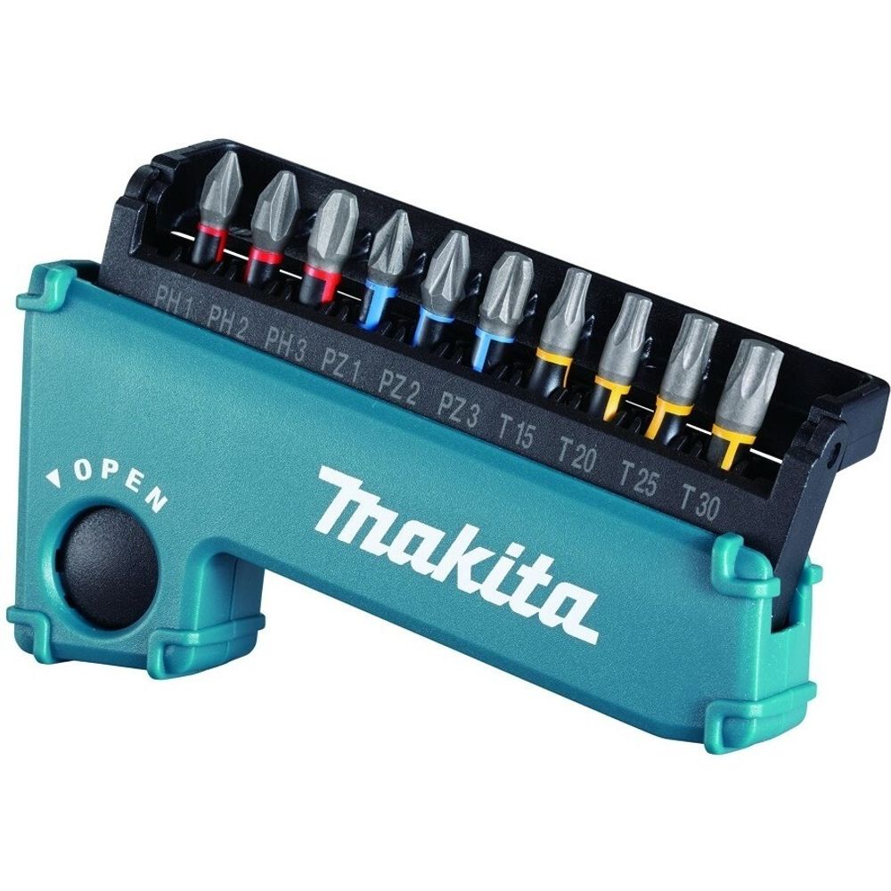 Набор бит/насадок Makita Impact Premier (11 шт.; 25 мм; C-form; PH, PZ, T; магнитный держатель) E-03567