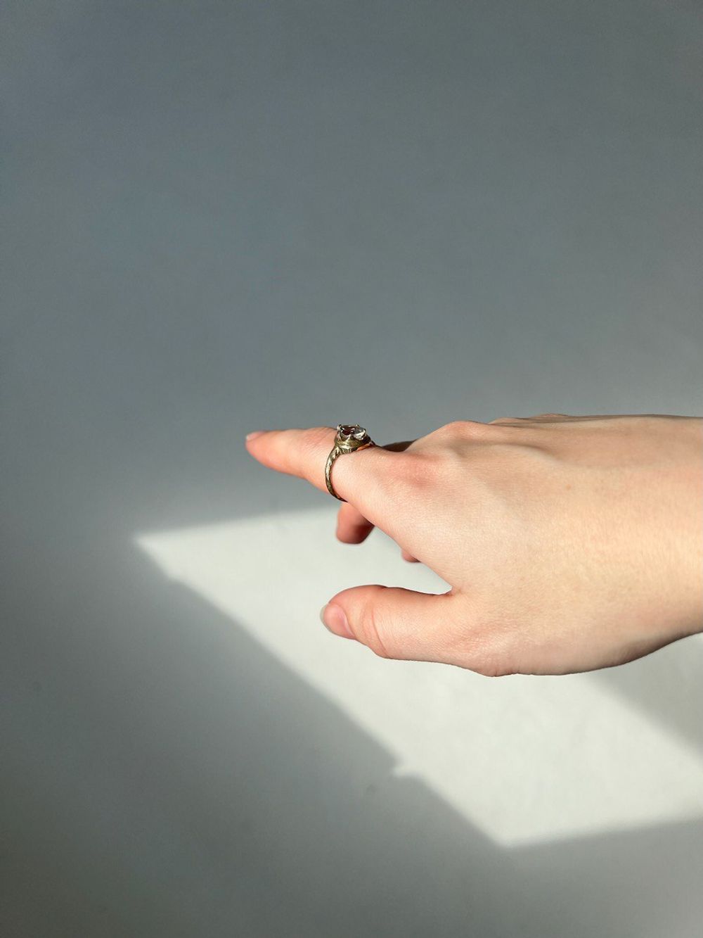 Кольцо Crystal Drop с горным хрусталем, бронза