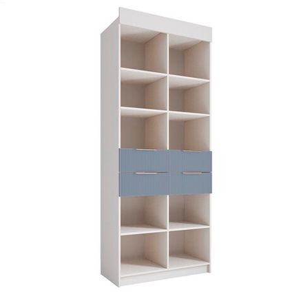 Стеллаж 900 с ящиками Лавис СД 900.1 (Белый/Лазурь софт)