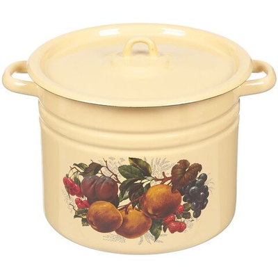 Кастрюля сталь, эмал, 9 л, с крыш, Сиб товары, С1622/.П/.п*59/*59/.П*79/*78/*119/79, в асс